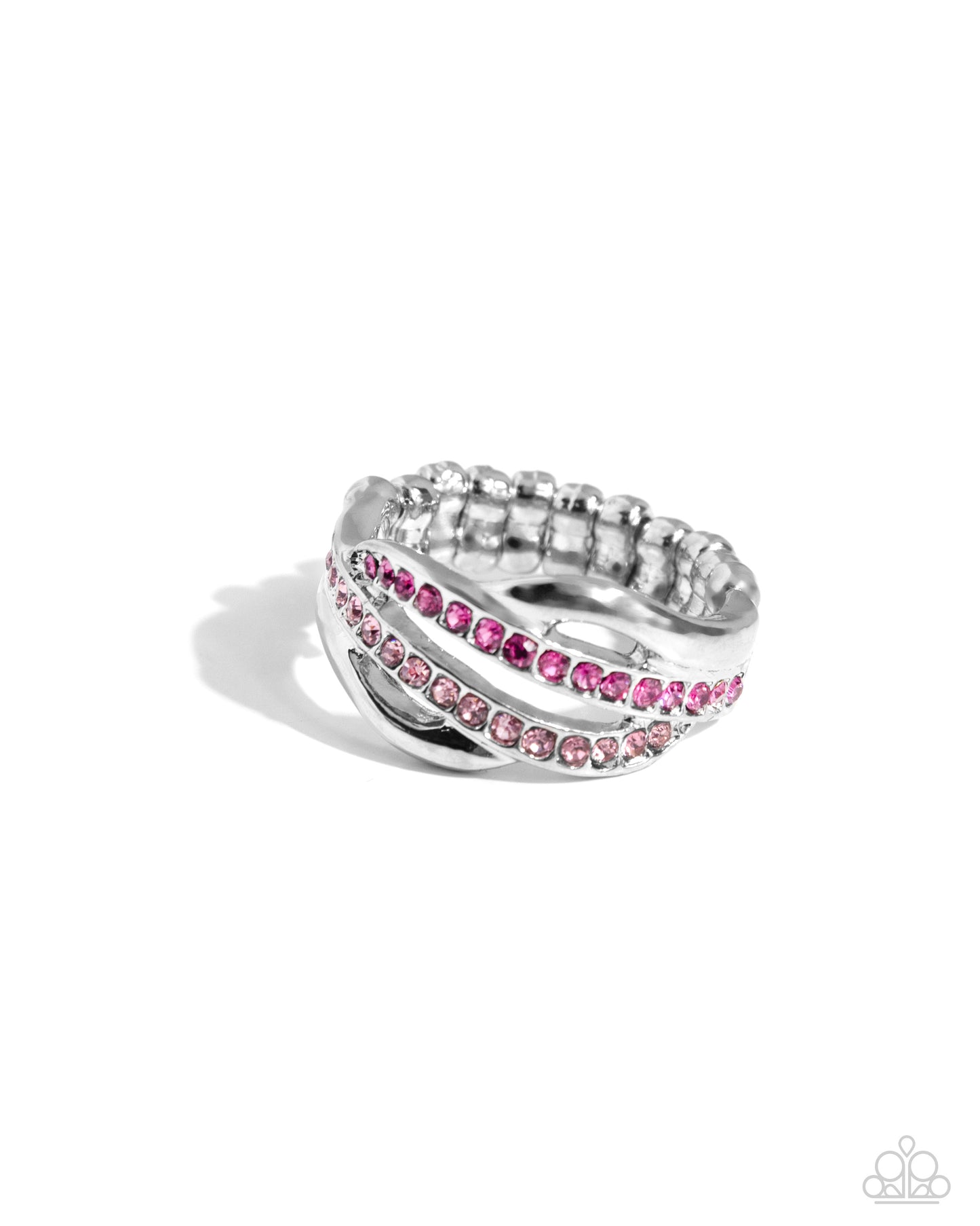 Paparazzi Daintily Dreamy - Pink Light & Dark Pink Rhinestone Ring R1322
