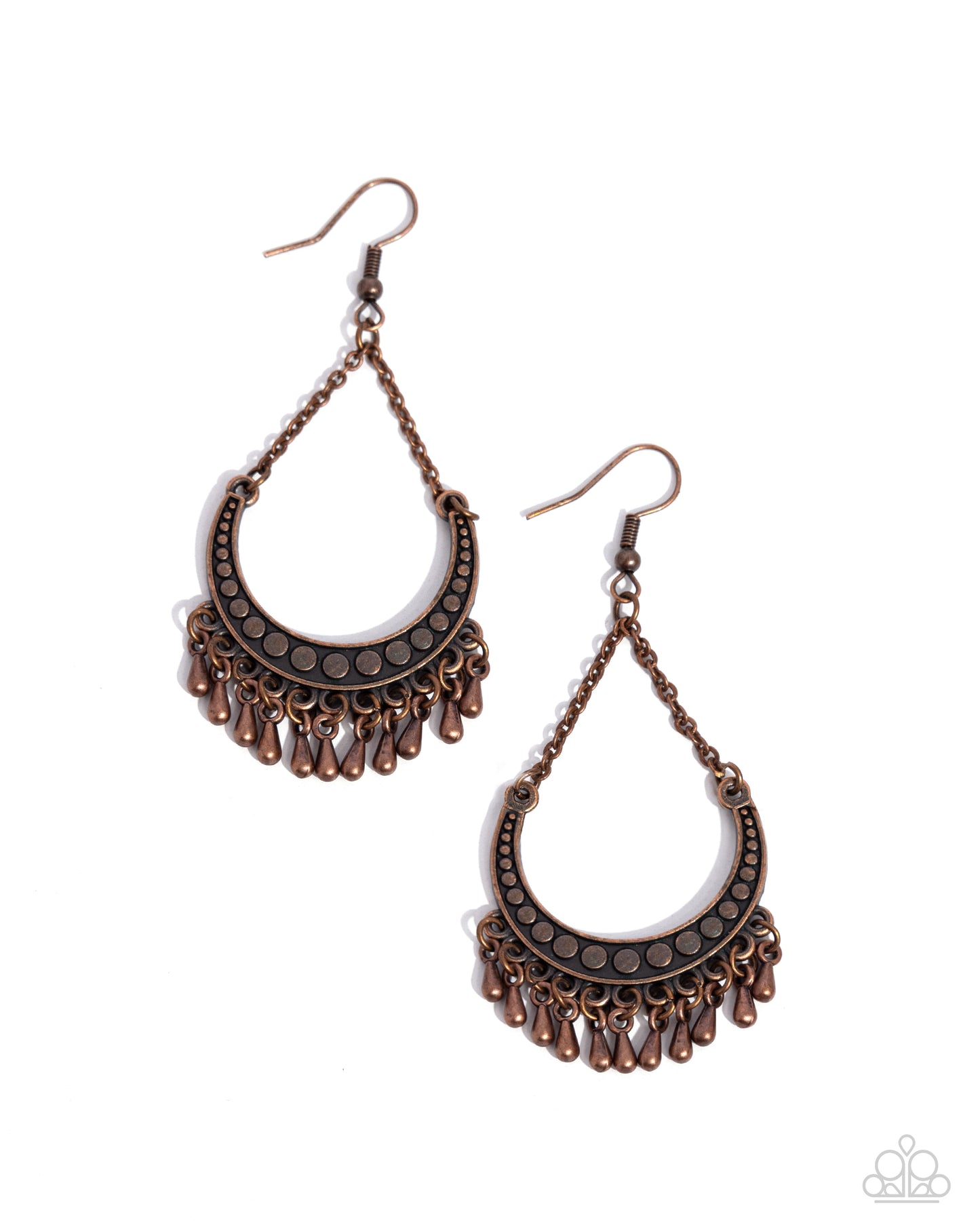 Melodic Moons - Copper Half Moon Frame Earring Paparazzi E1964