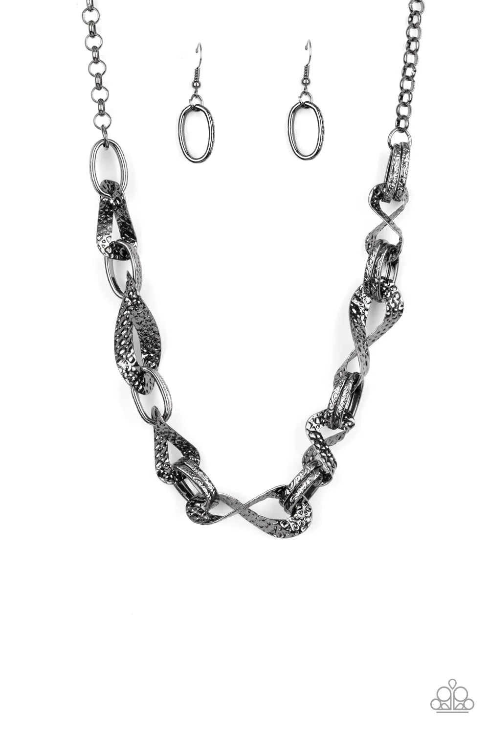 Paparazzi METAL of Honor - Black Geometric Link Necklace N1861