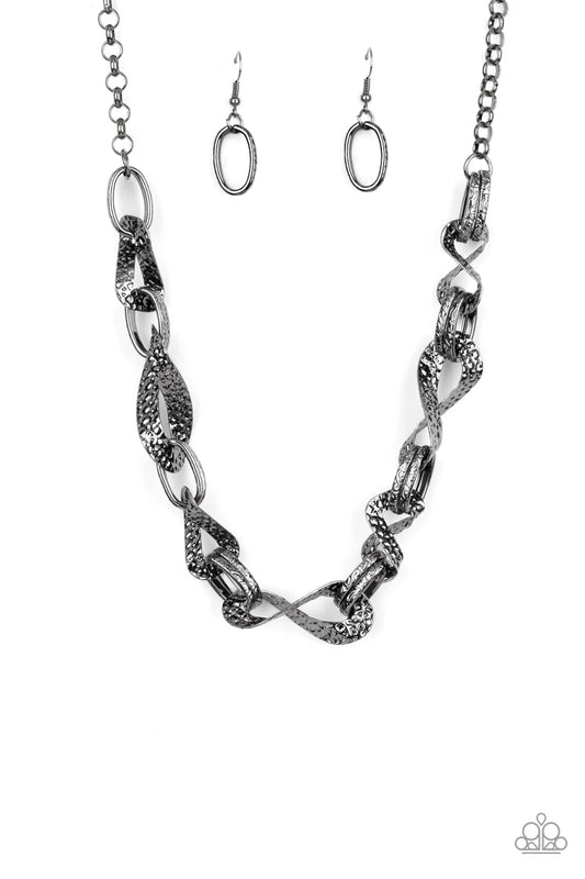 Paparazzi METAL of Honor - Black Geometric Link Necklace N1861