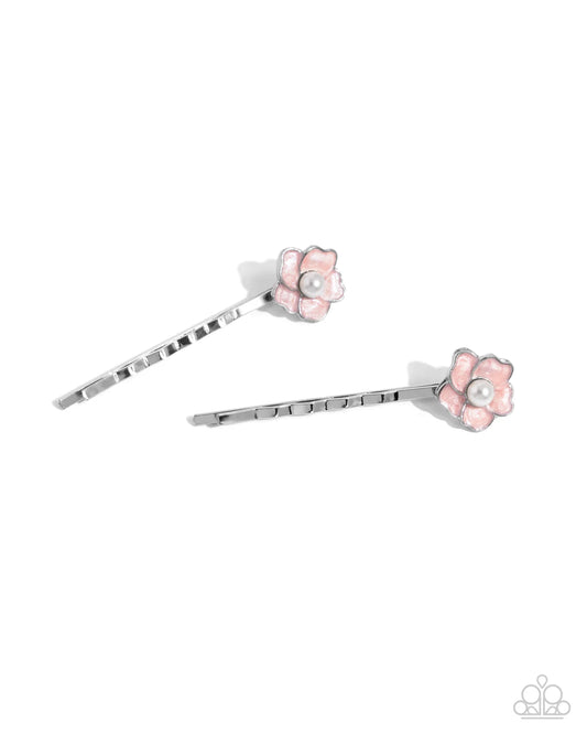 Really Growing Places Pink Flower Bobby Pin Style Hair Clip Paparazzi H0137