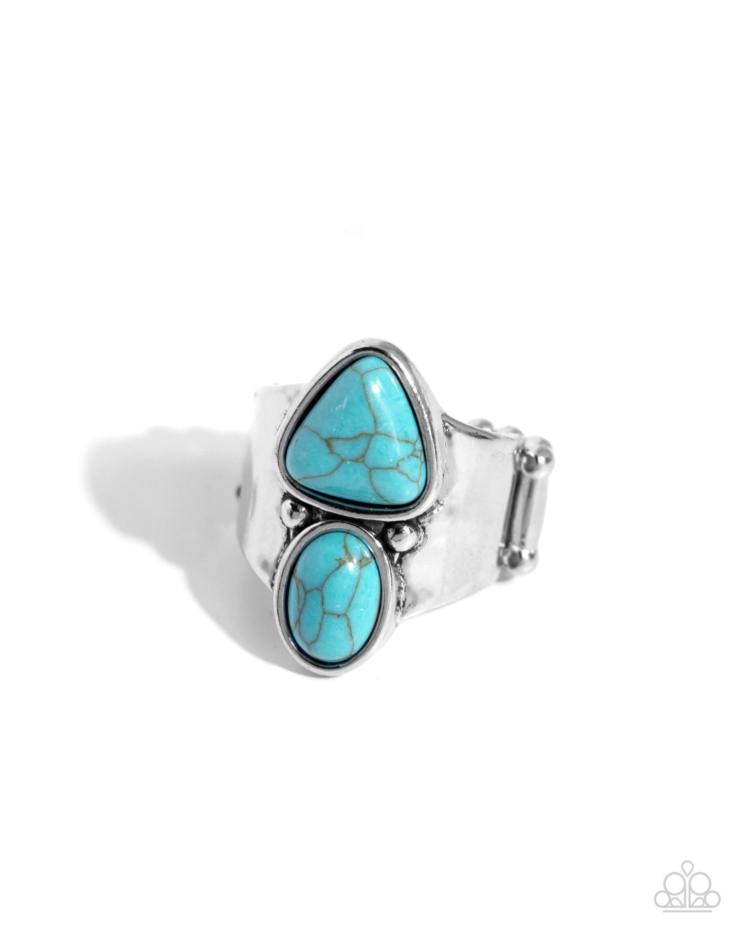 Desert Destination - Blue Turquoise Stone Santa Fe Style Ring Paparazzi R0710