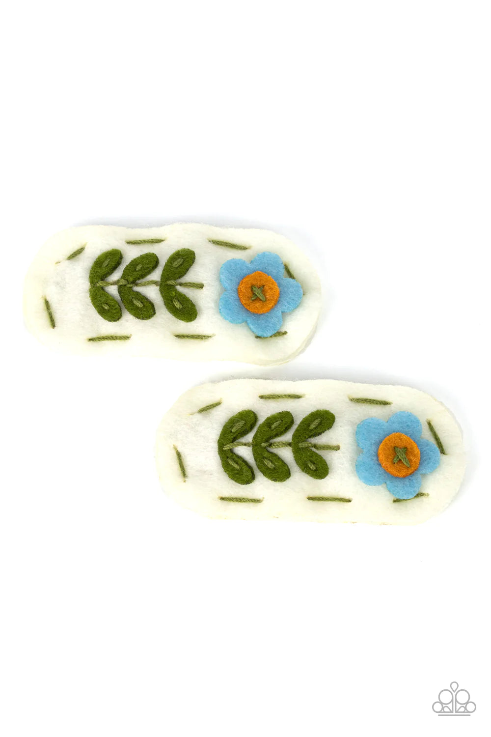 Floral Whimsy Blue Flower Fabric Hair Clip Paparazzi H0116