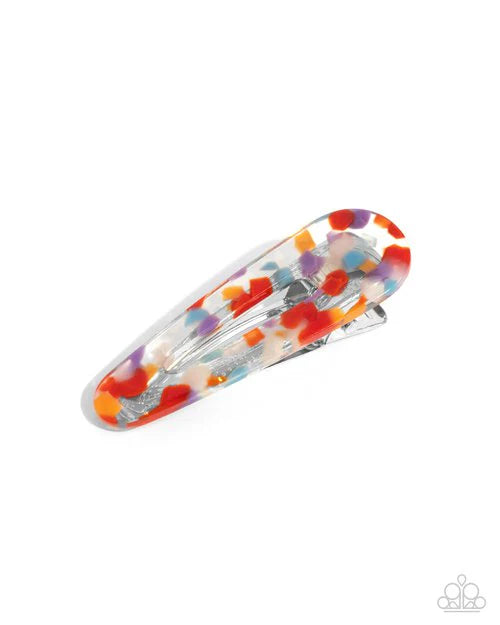 Teasingly Terrazzo - Multicolored Acrylic Hair Clip Paparazzi H0232