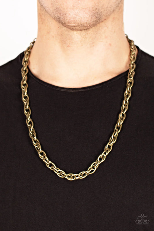 Paparazzi Trademark Trend - Brass Rustic Double-Link Urban Chain Necklace N1650