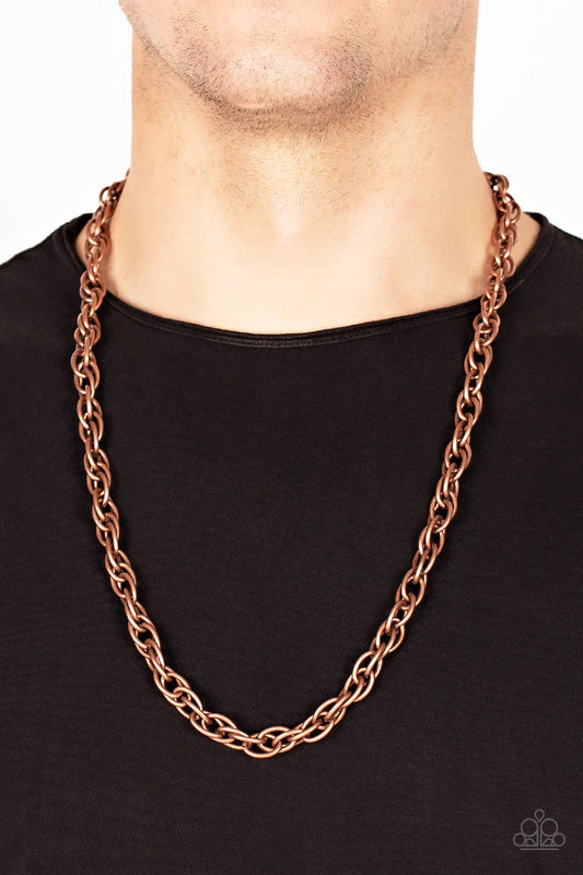 Paparazzi Trademark Trend - Copper Urban Chain Necklace N1357