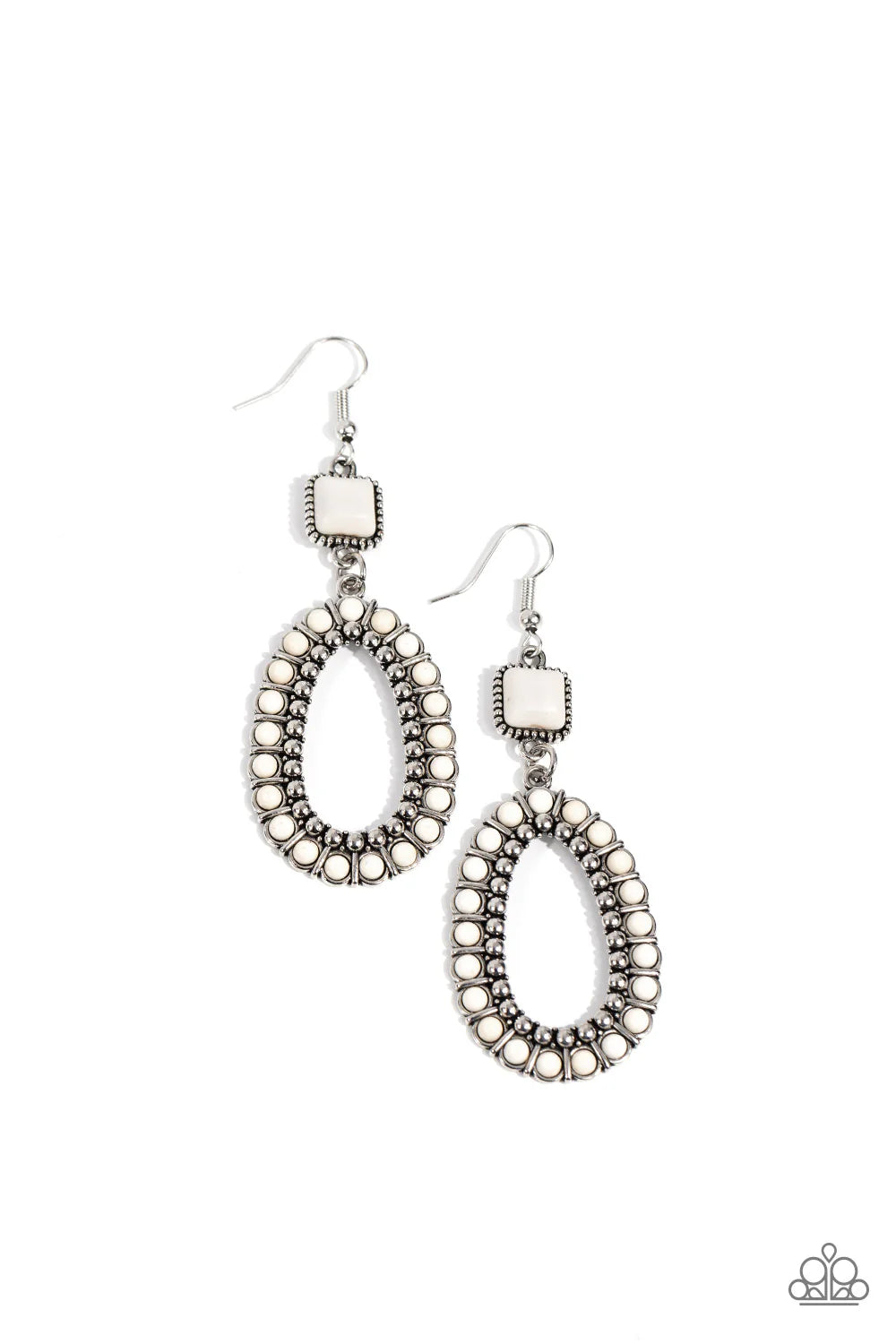 Napa Valley Luxe White Stone Santa Fe Style Earring Paparazzi E2087