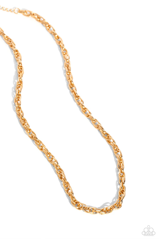 Chopper Hopper Gold Urban Chain Necklace Paparazzi N3583
