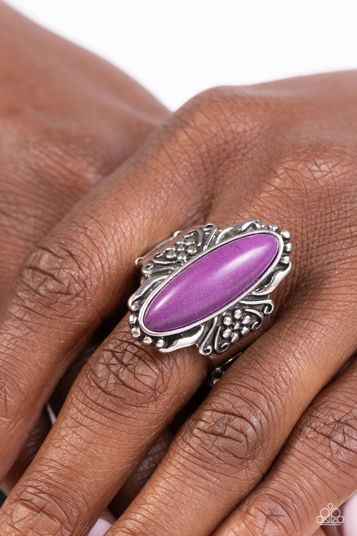 Paparazzi Dreamy Desertscape - Purple Stone Silver Ring Santa Fe Style R1229