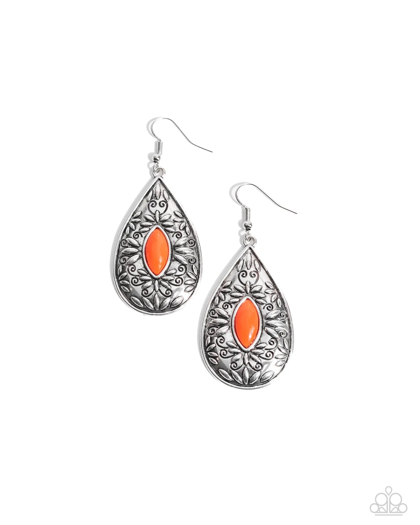 Two PERENNIALS In A Pod Orange Bead Santa Fe Style Earrings Paparazzi E2086