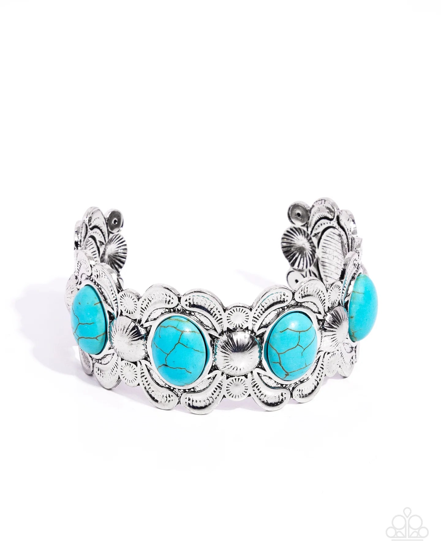 Sandstone Serenade Blue Turquoise Santa Fe Style Cuff Bracelet Paparazzi B1666