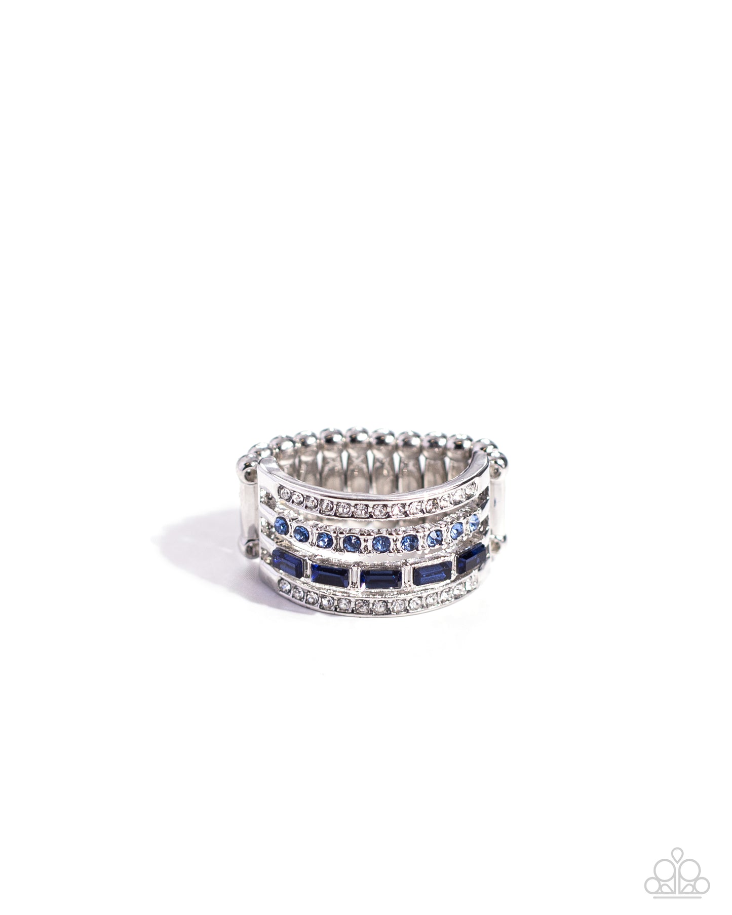 Trailblazing Bling - Blue - Light Blue Rhodonite & White Rhinestone Ring Paparazzi R0774