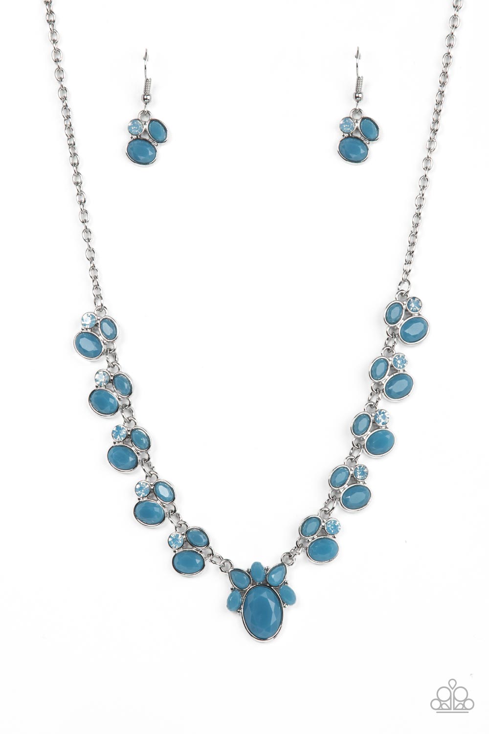 Fairytale Forte - Blue Spring Lake Bead & Blue Rhinestone Necklace Paparazzi N2301