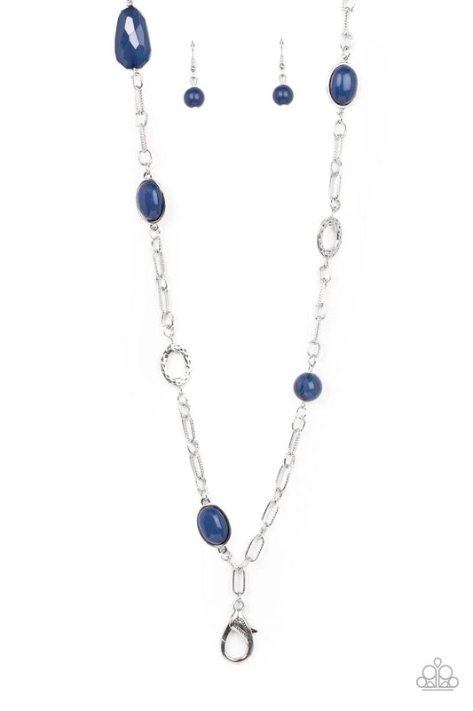 Barcelona Bash Blue Lanyard Necklace Paparazzi N2785
