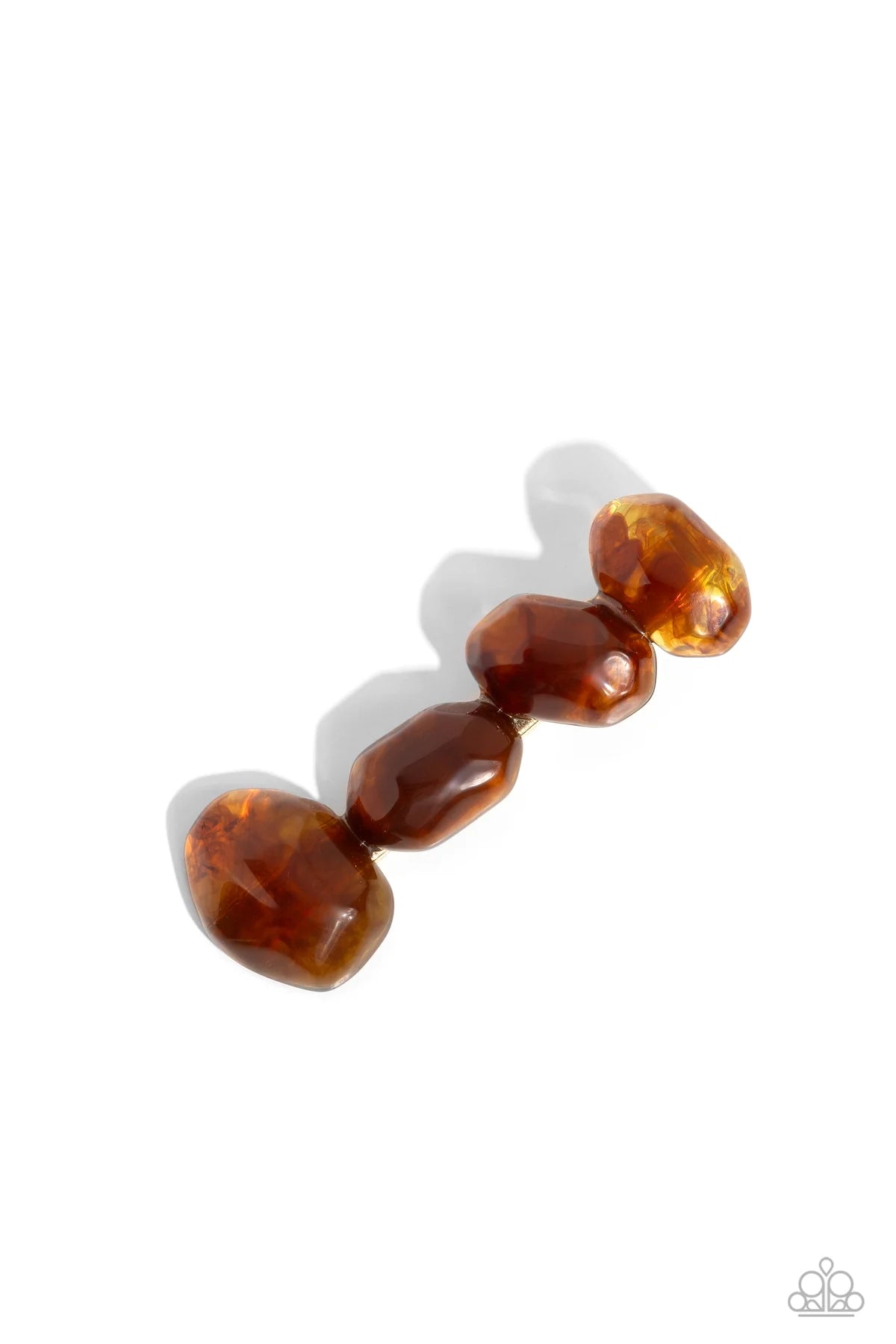 Paparazzi Heart of GEMSTONE - Brown Bead Hair Clip H0236