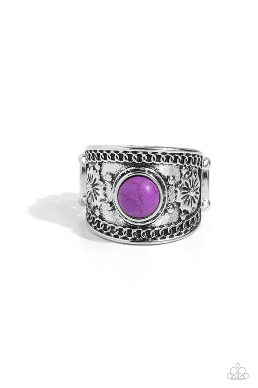 Paparazzi HAVEN-Sent - Purple Stone Silver Santa Fe Style Ring R1397