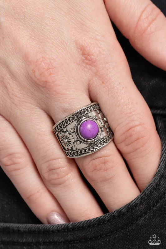 Paparazzi HAVEN-Sent - Purple Stone Silver Santa Fe Style Ring R1397
