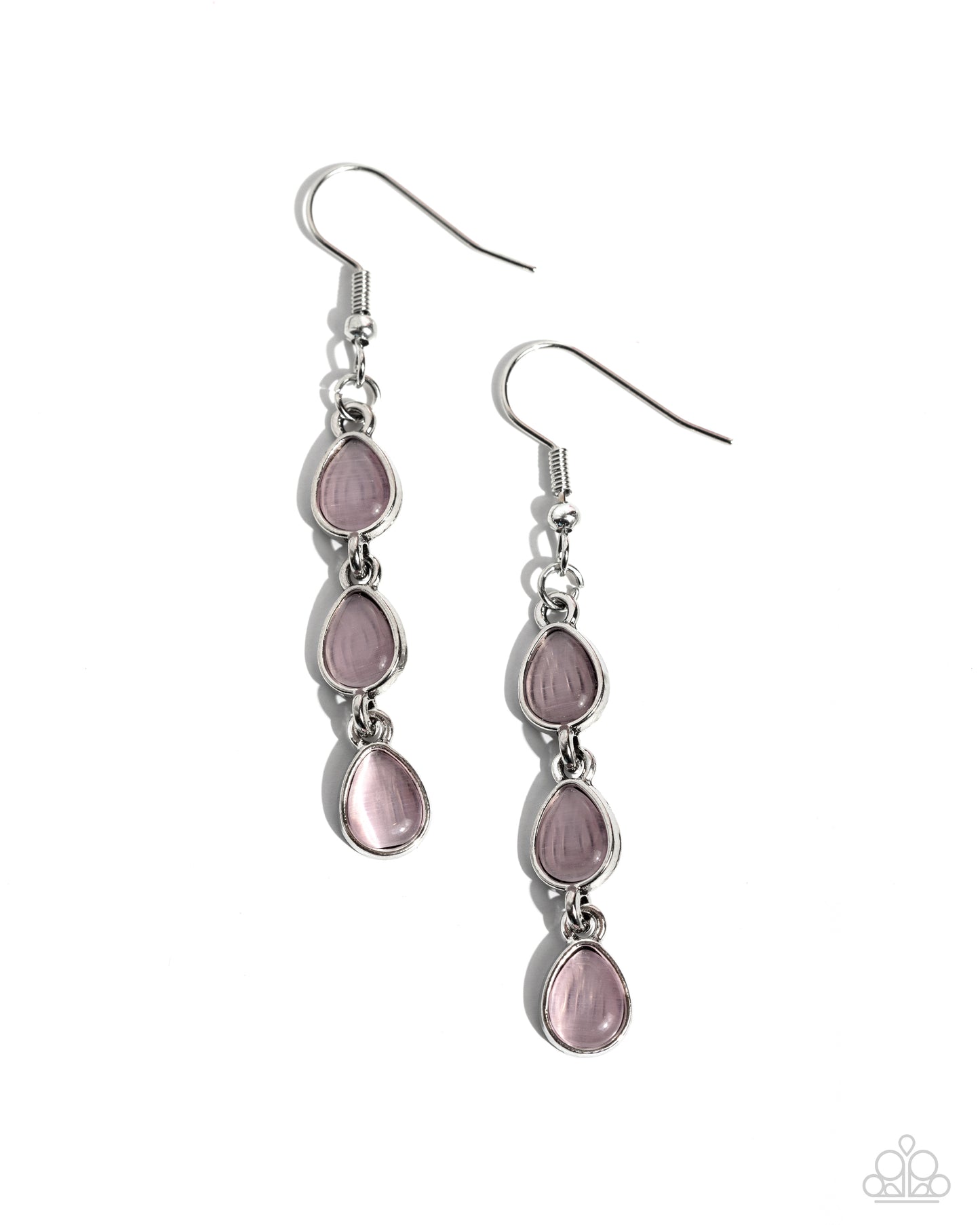 Summer Rain - Pink Cat's Eye Stone Teardrop Earring Paparazzi E2016