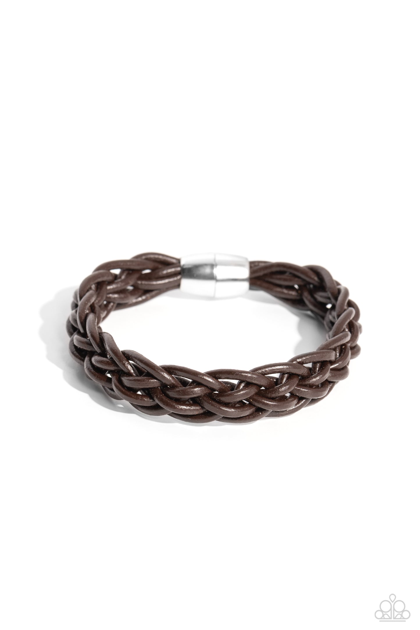 Cattle Ranch - Brown Leathery Cord Magnetic Closure Urban Bracelet Paparazzi B1770