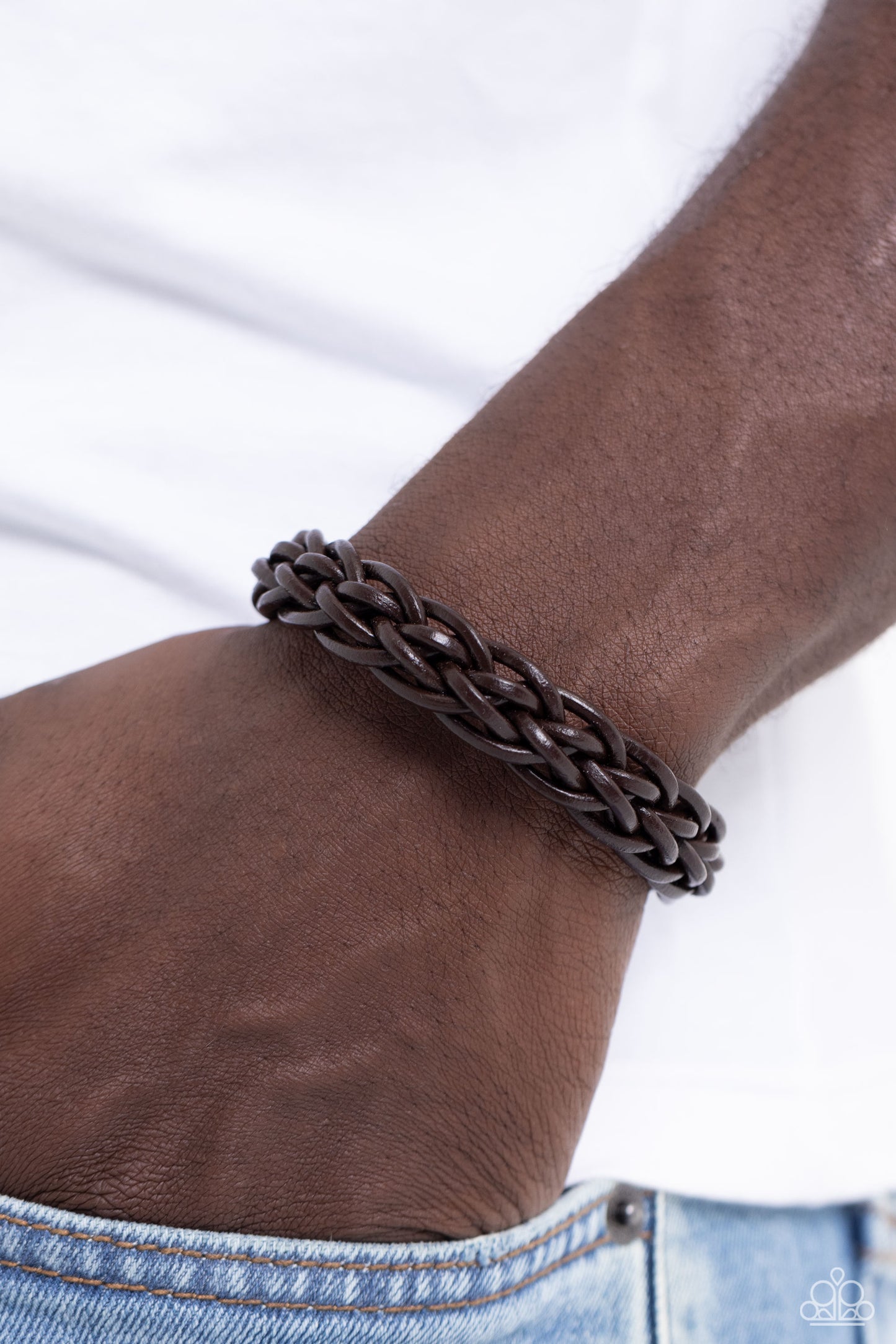 Cattle Ranch - Brown Leathery Cord Magnetic Closure Urban Bracelet Paparazzi B1770