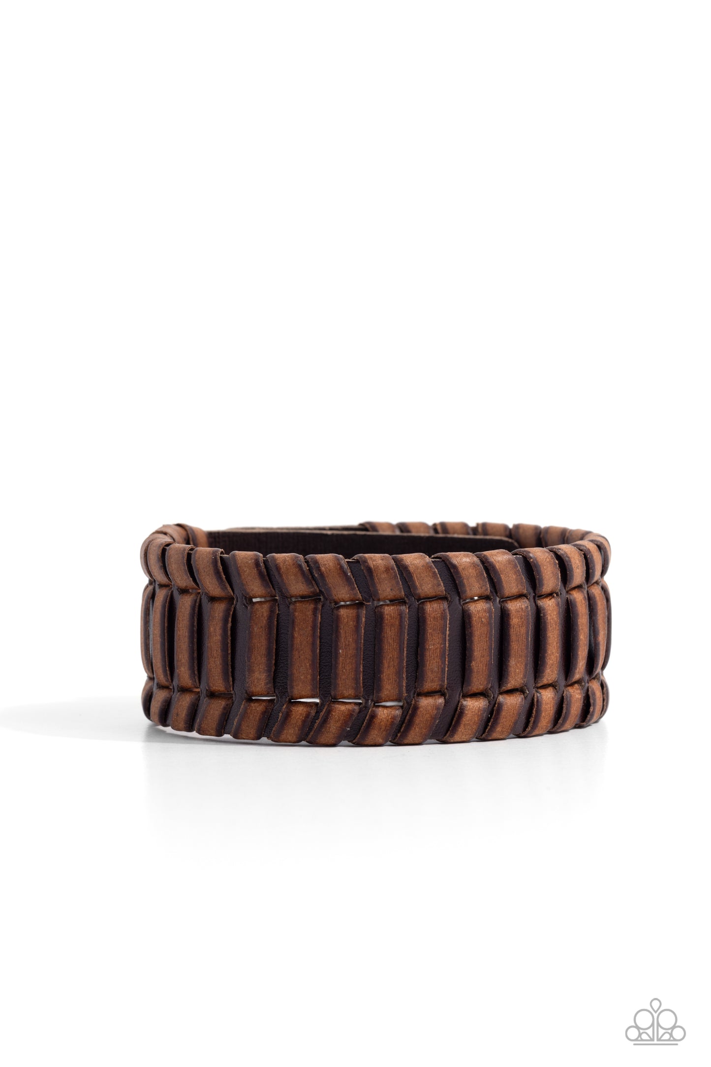 Western WRAP-ture - Brown Leather Laces Urban Bracelet Paparazzi B1740