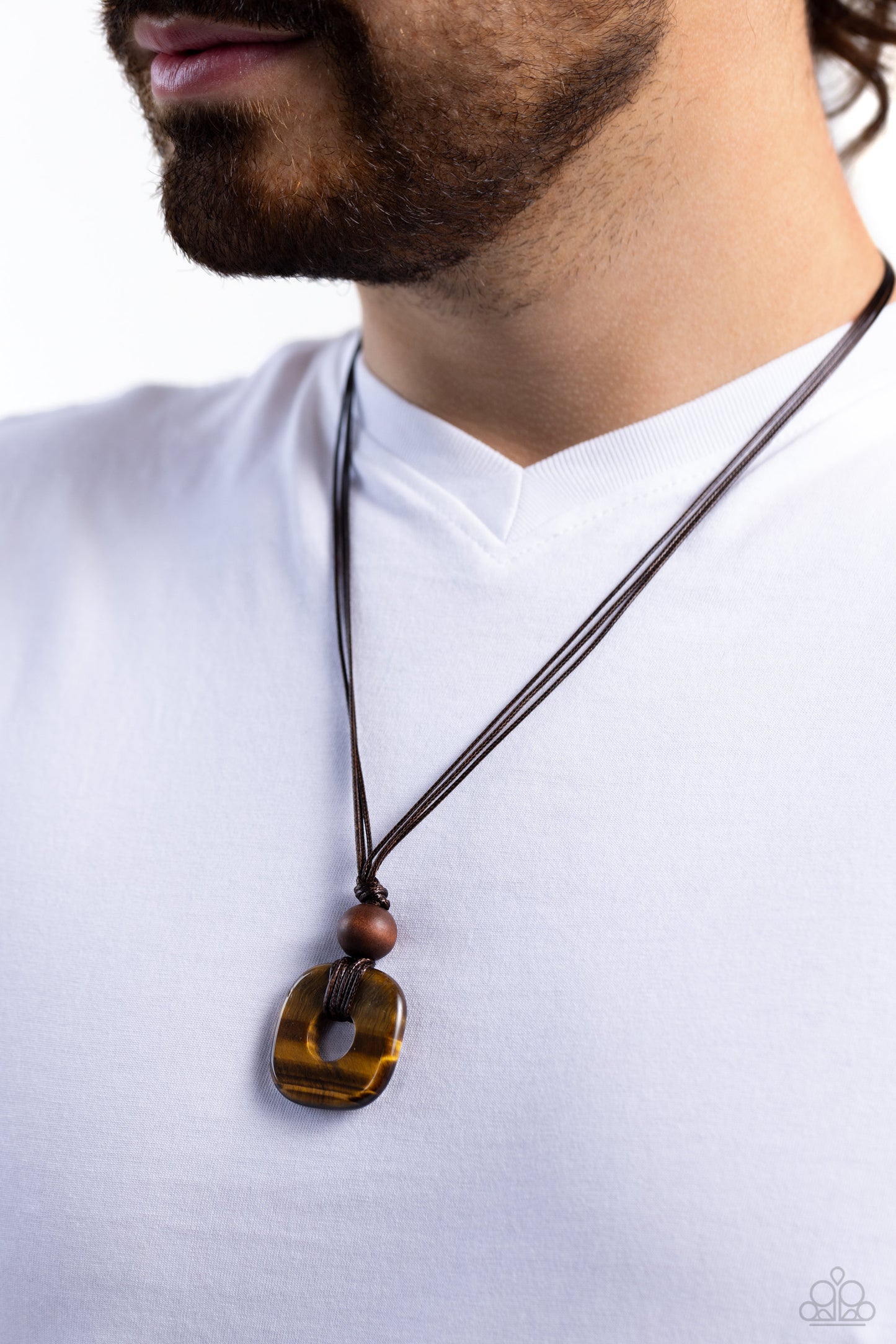 Canyon Crusade - Brown Tiger's Eye Stone Urban Necklace Paparazzi N3226