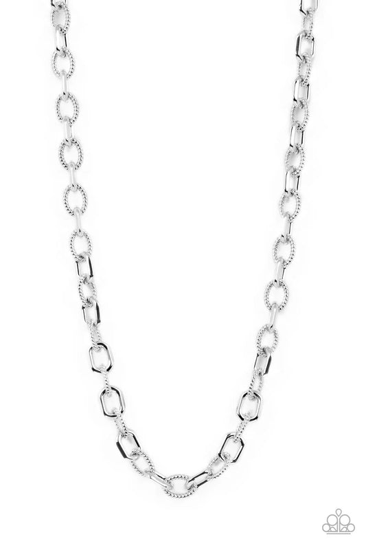 Paparazzi Modern Motorhead - Silver Chain Urban Necklace N1197