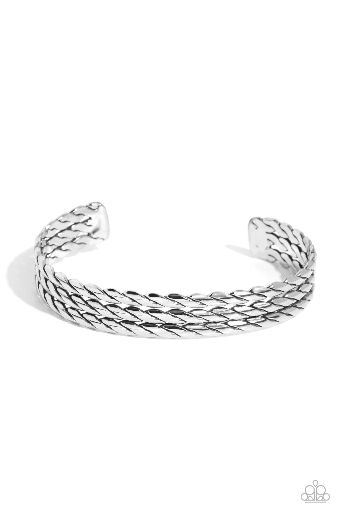 Paparazzi Come to Grips - Silver Urban Cuff Bracelet B2488