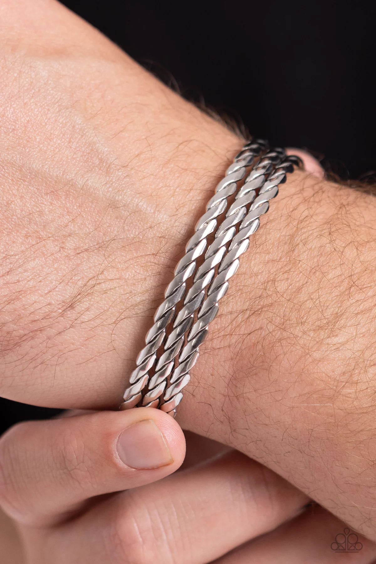 Paparazzi Come to Grips - Silver Urban Cuff Bracelet B2488