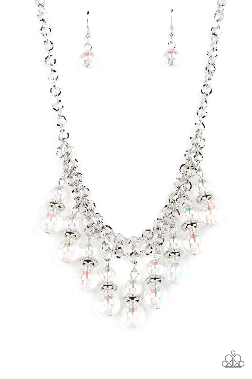 Deep Space Diva Multi Iridescent Glassy Bead Necklace Paparazzi N1529