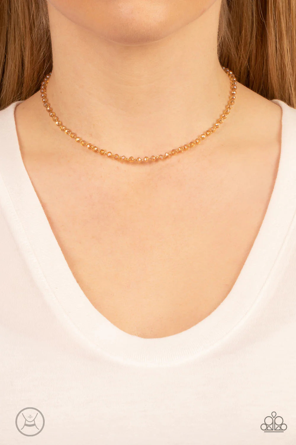 Mini VIP Gold Crystal Choker Necklace Paparazzi N1618