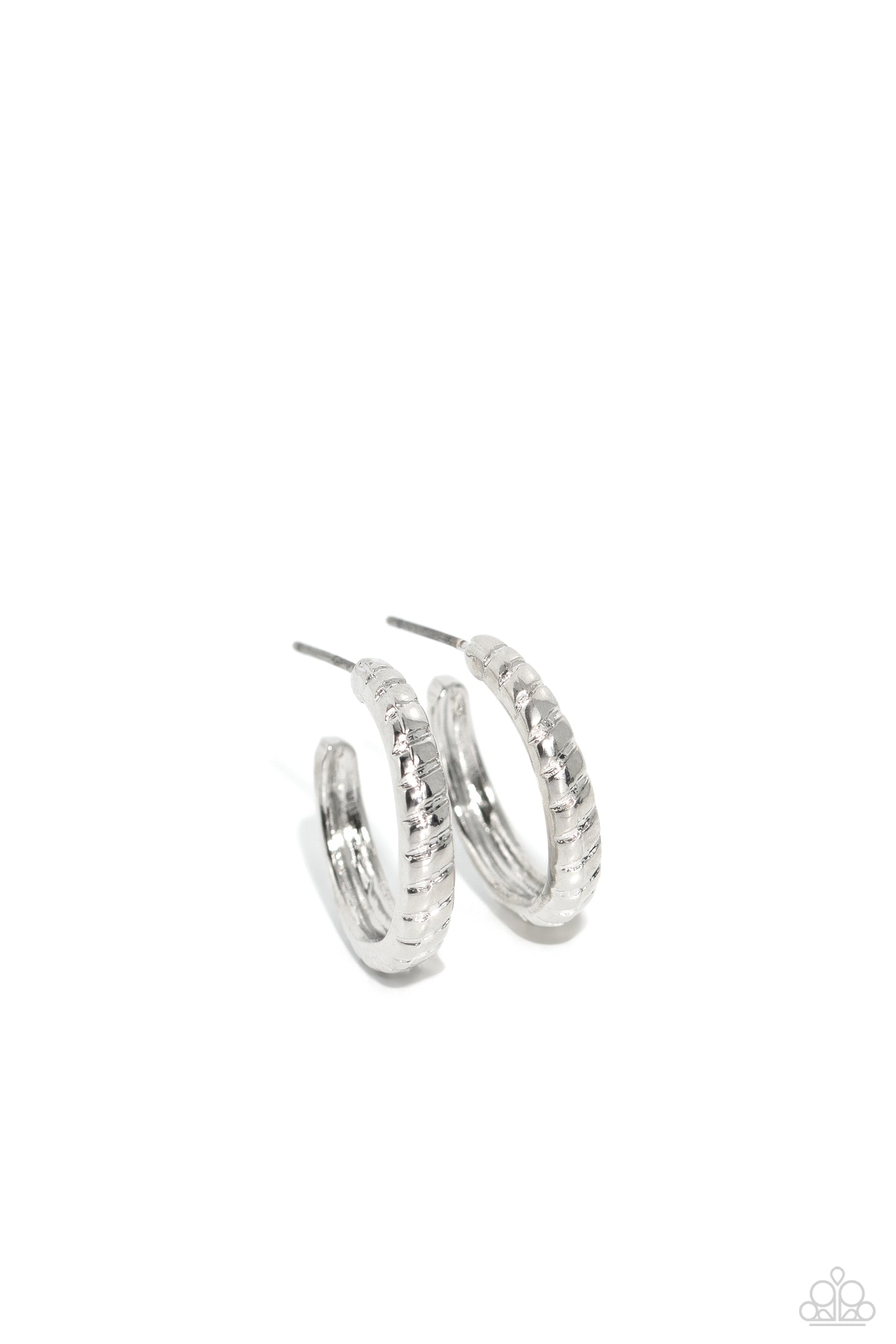 Paparazzi Curvy Charisma - Silver 1/2 Inch Hoop Earring
