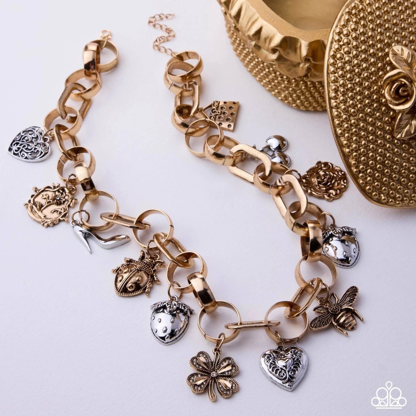 Paparazzi Fine Fairytale Multi Gold & Silver Charm Style Necklace Life Of The Party May 2026
