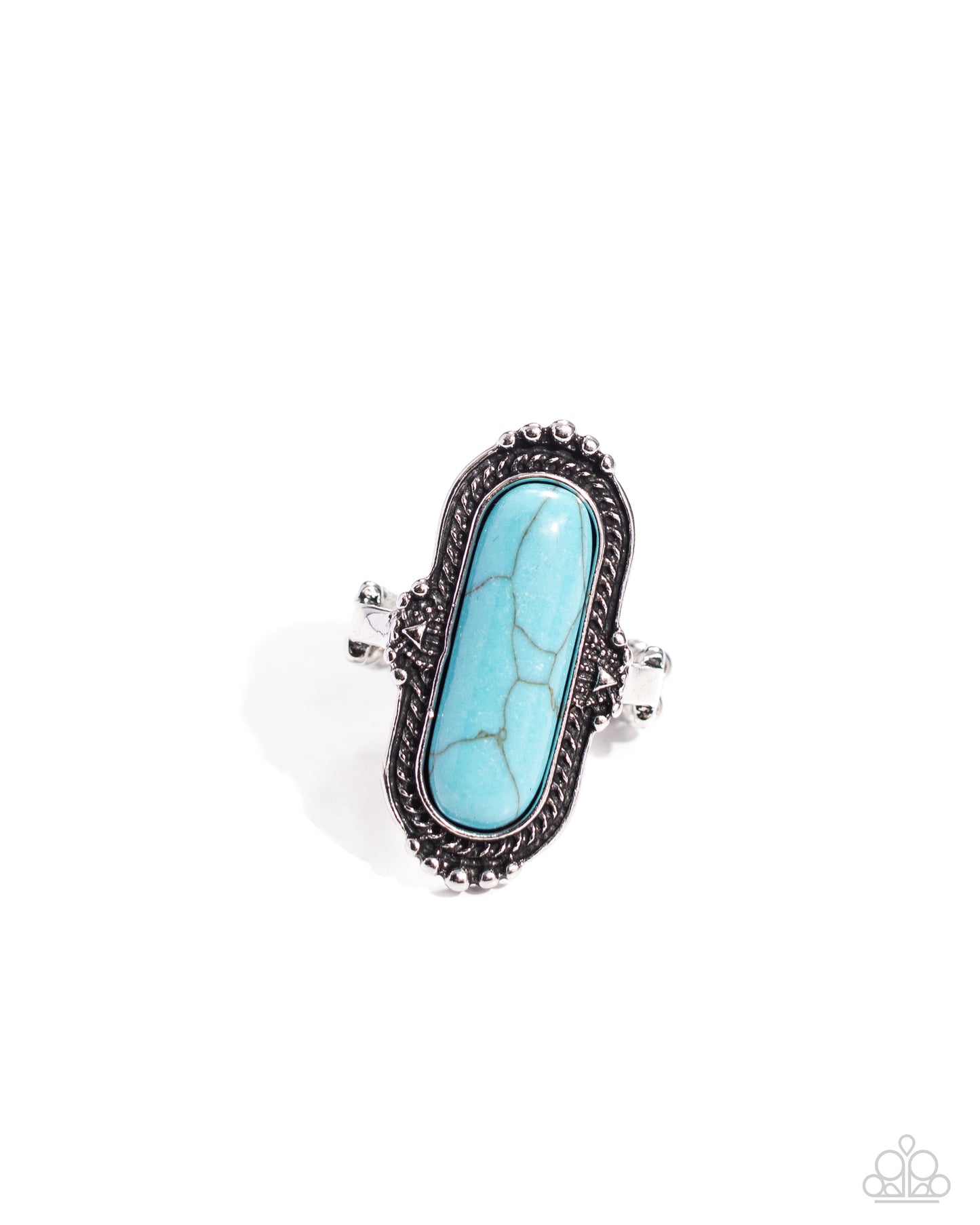 Desert Island - Blue Turquoise Elongated Stone Santa Fe Style Paparazzi R0764