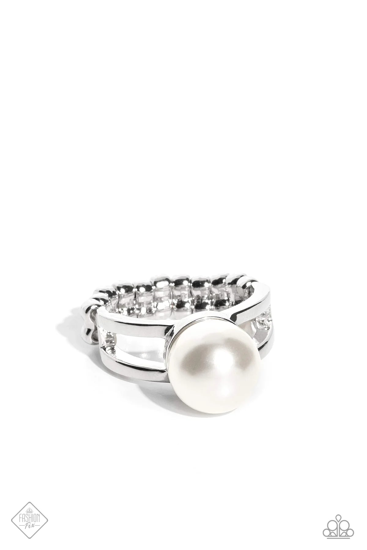 All American PEARL White Ring Fashion Fix June 2023 Paparazzi R0488