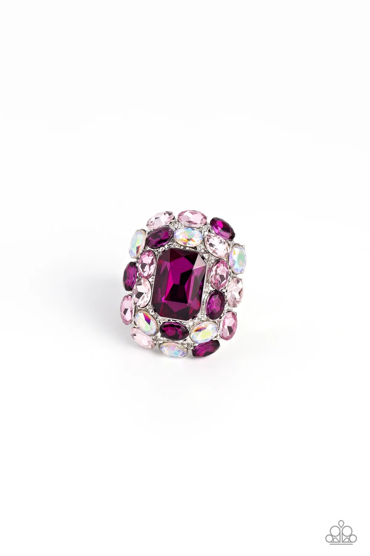 Perfectly Park Avenue Pink Fuchsia & Iridescent Gem Ring Paparazzi R0509