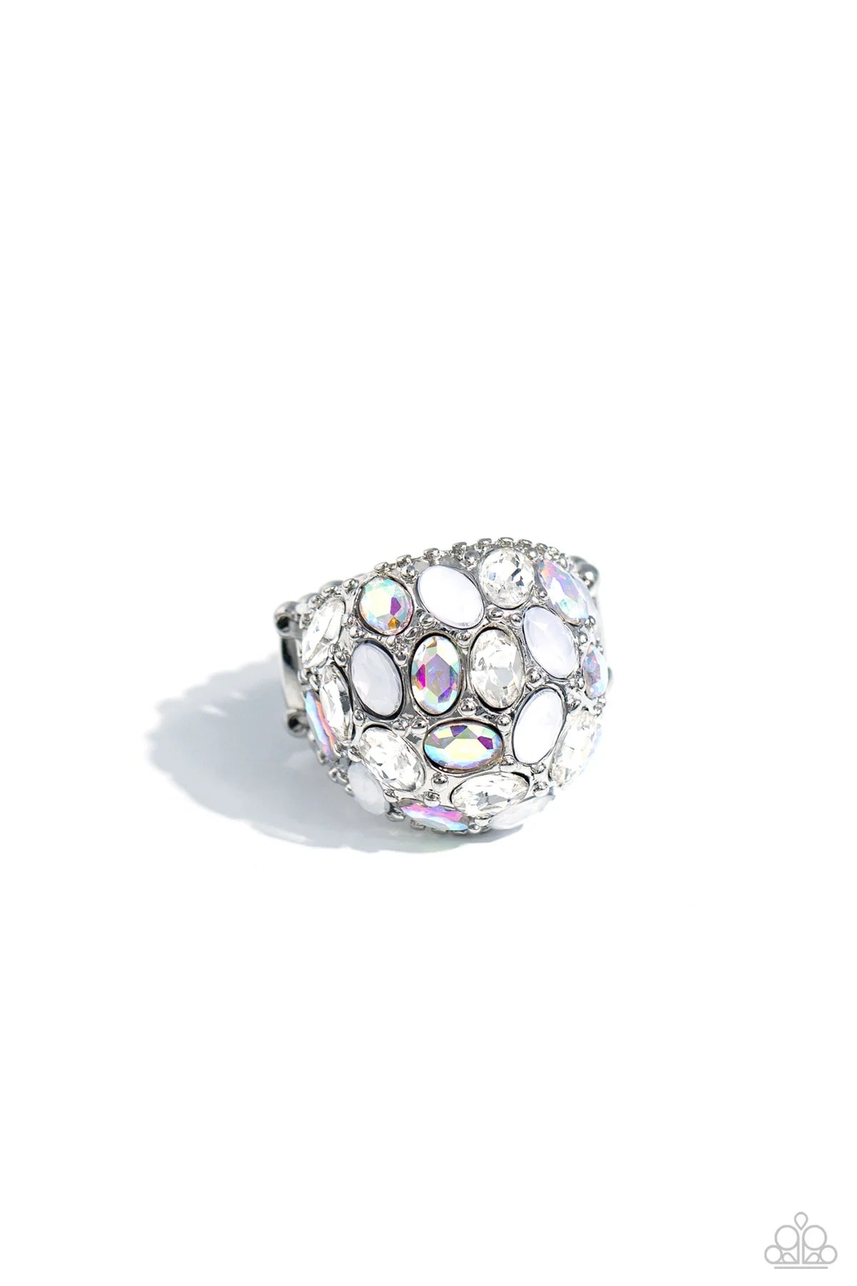 Bling Loud And Proud White, Opalescent, Iridescent Gem Ring 2023 Convention Exclusive Paparazzi R0779