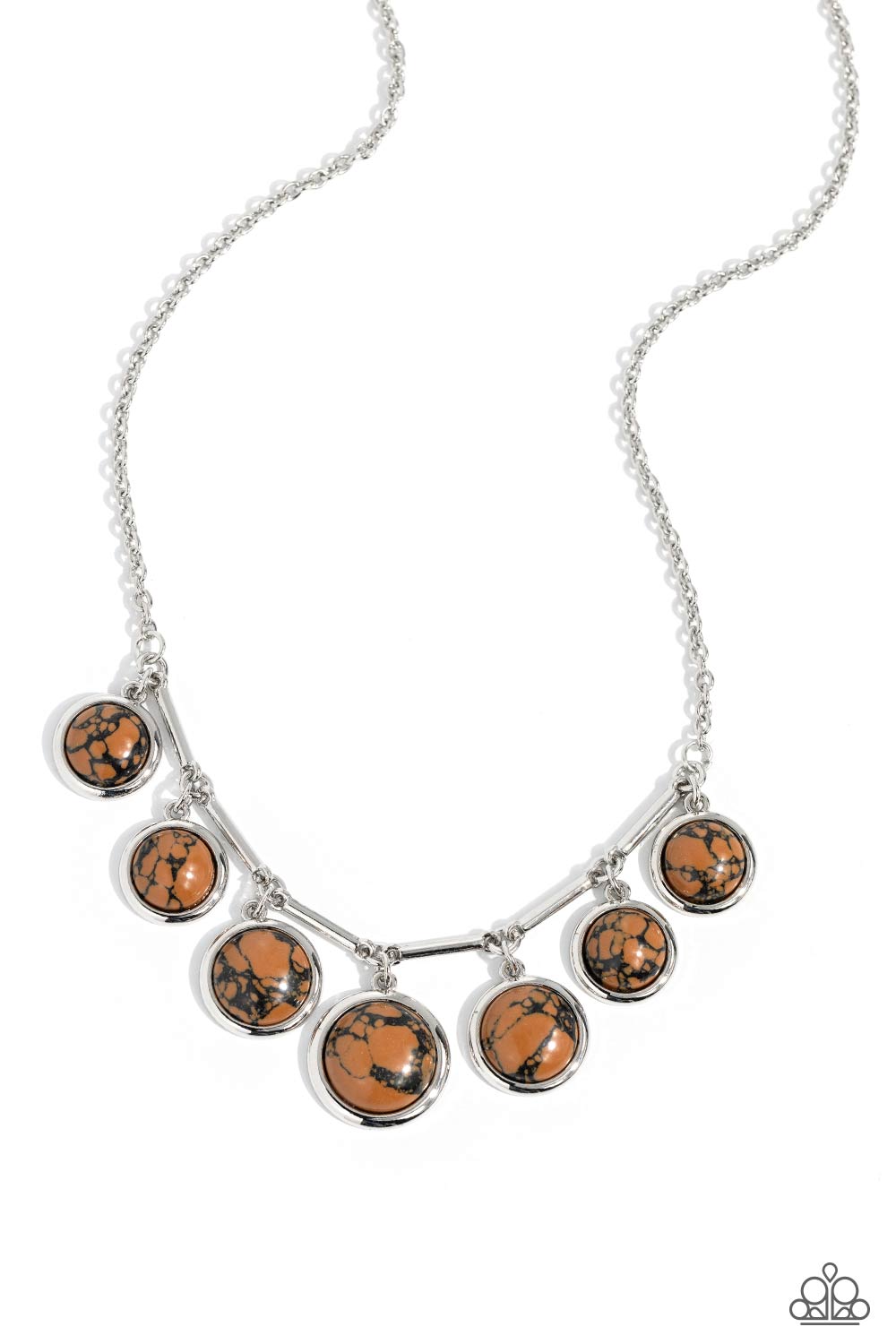 Rustic Recognition - Brown Marbled Stone Santa Fe Style Necklace Paparazzi N2259