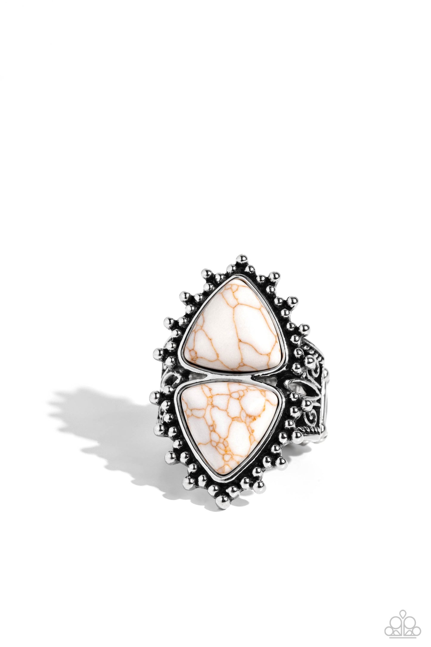 Indigenously Inverted - White Stone Ring Santa Fe Style Paparazzi R0785