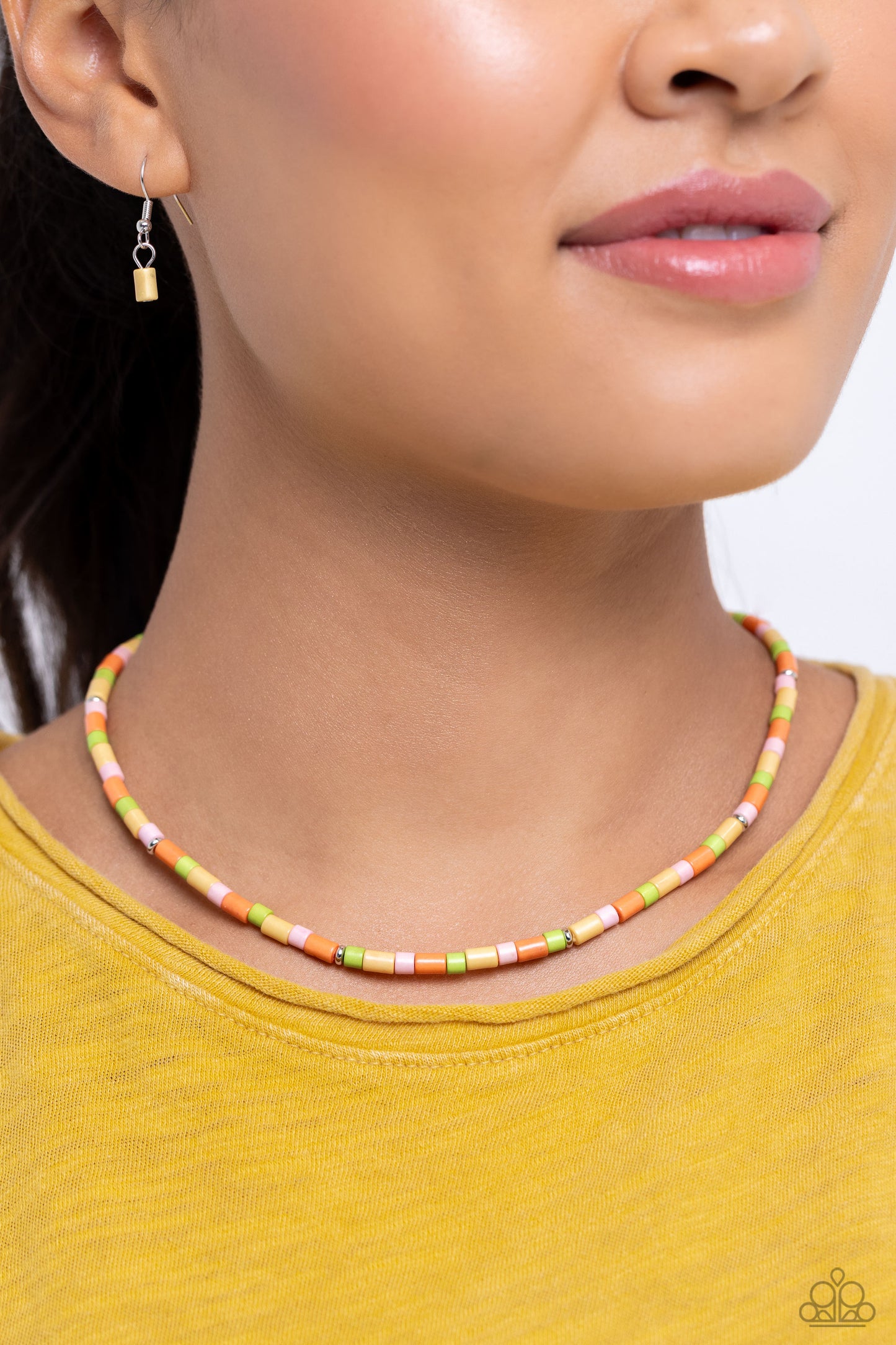 Natural Nonchalance - Multi Kohlrabi, Crystal Rose, Yellow & Orange Stone Bead Necklace Paparazzi N2565