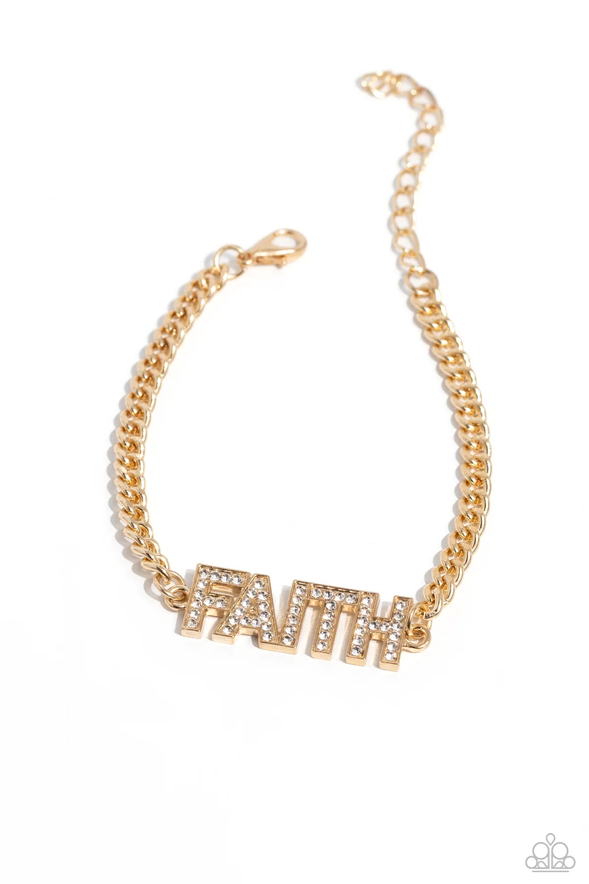 Faithful Finish Gold "FAITH" Inspirational Bracelet Paparazzi B1470