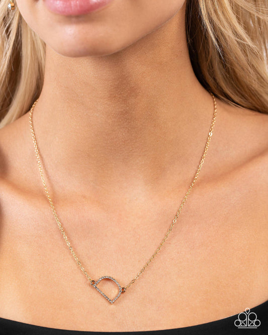 INITIALLY Yours - D - Gold Letter "D" & White Rhinestone Initial Necklace Paparazzi