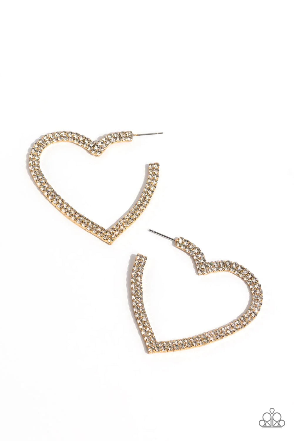 Sweetheart Sequence Gold Heart Hoop Earring Paparazzi Selfie September E1761