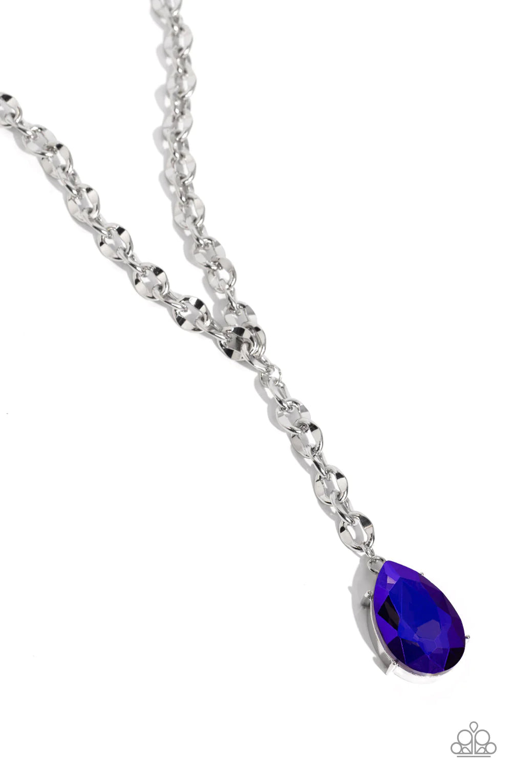 Benevolent Bling Purple UV Teardrop Gem Necklace Life Of The Party February 2024 Paparazzi N2033