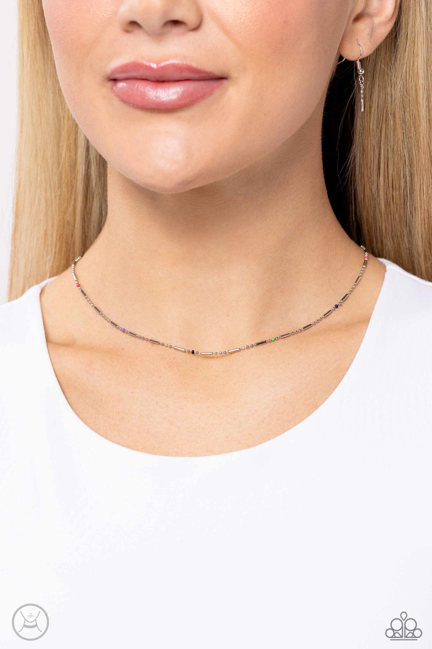 Serenity Strand - Multi Colored Accent Choker Necklace Paparazzi N2173