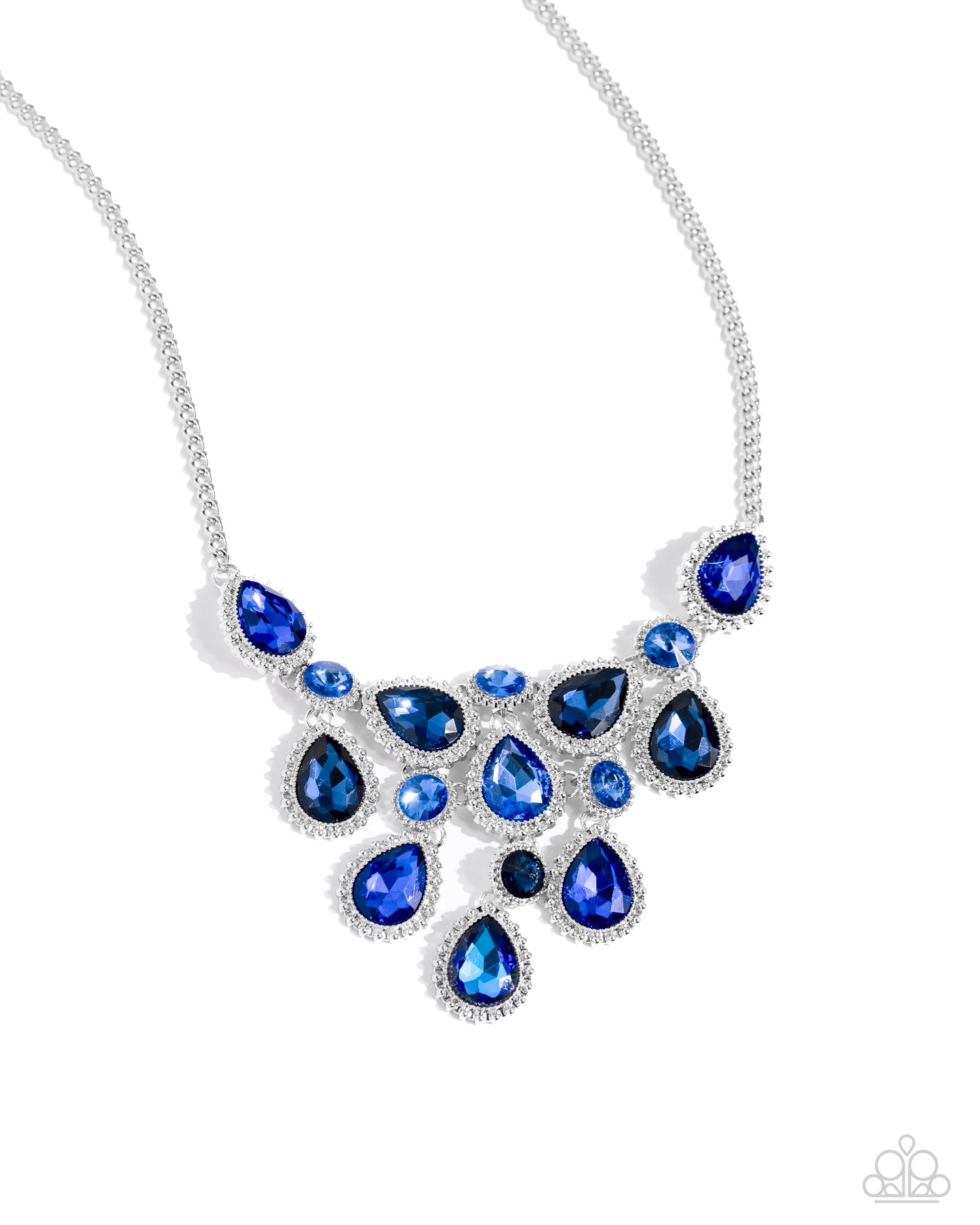 Dripping in Dazzle - Blue Teardrop, Marquise Gem Necklace Paparazzi