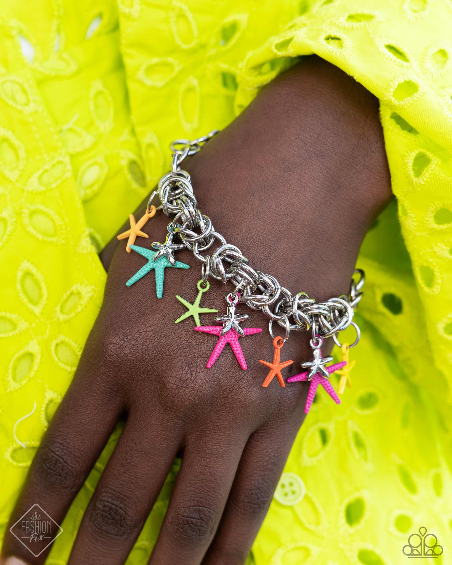 Dancing With The STARFISH - Multi Colored Starfish Charm Bracelet Sunset Sightings Fashion Fix April 2024 Paparazzi B1590