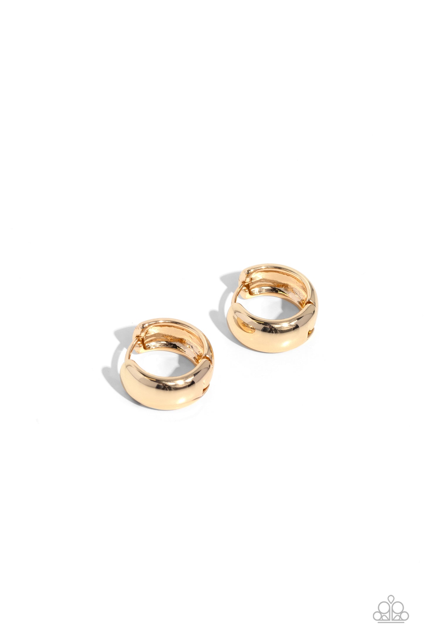 Hinged Halftime - Gold Hinged 1/2 Inch Hoop Earring Paparazzzi E1977