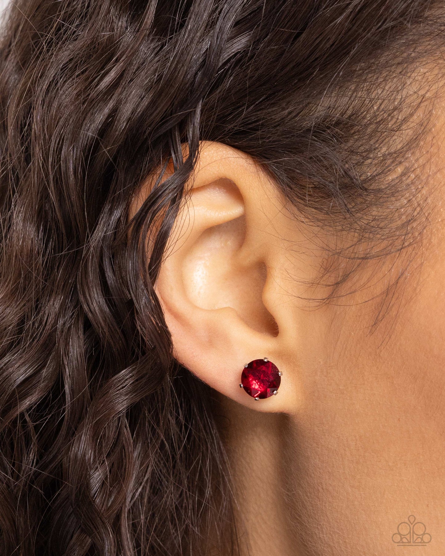 Breathtaking Birthstone - Red Garnet Rhinestone January Birthstone Post Earring Paparazzi