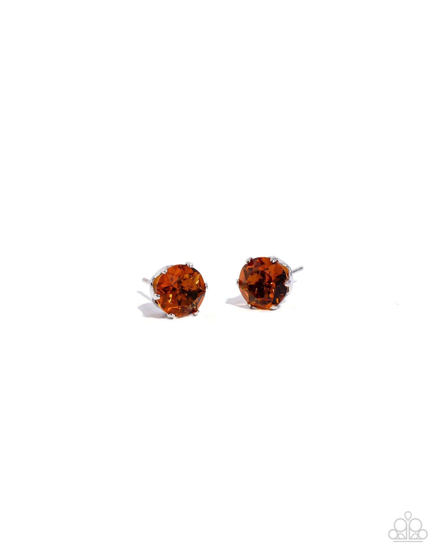 Breathtaking Birthstone - Orange Topaz Rhinestone November Birthstone Post Earring Paparazzi E1987